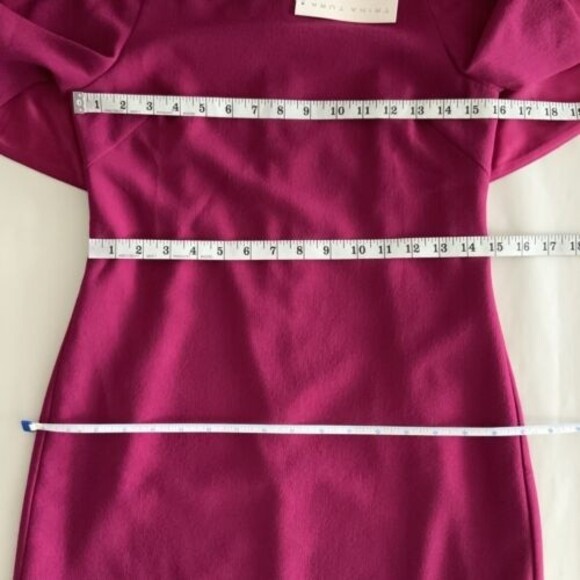 Trina Turk Dress Size 2 Loganberry Bryce Boat Neck Flutter Sleeve Mini - Picture 10 of 12